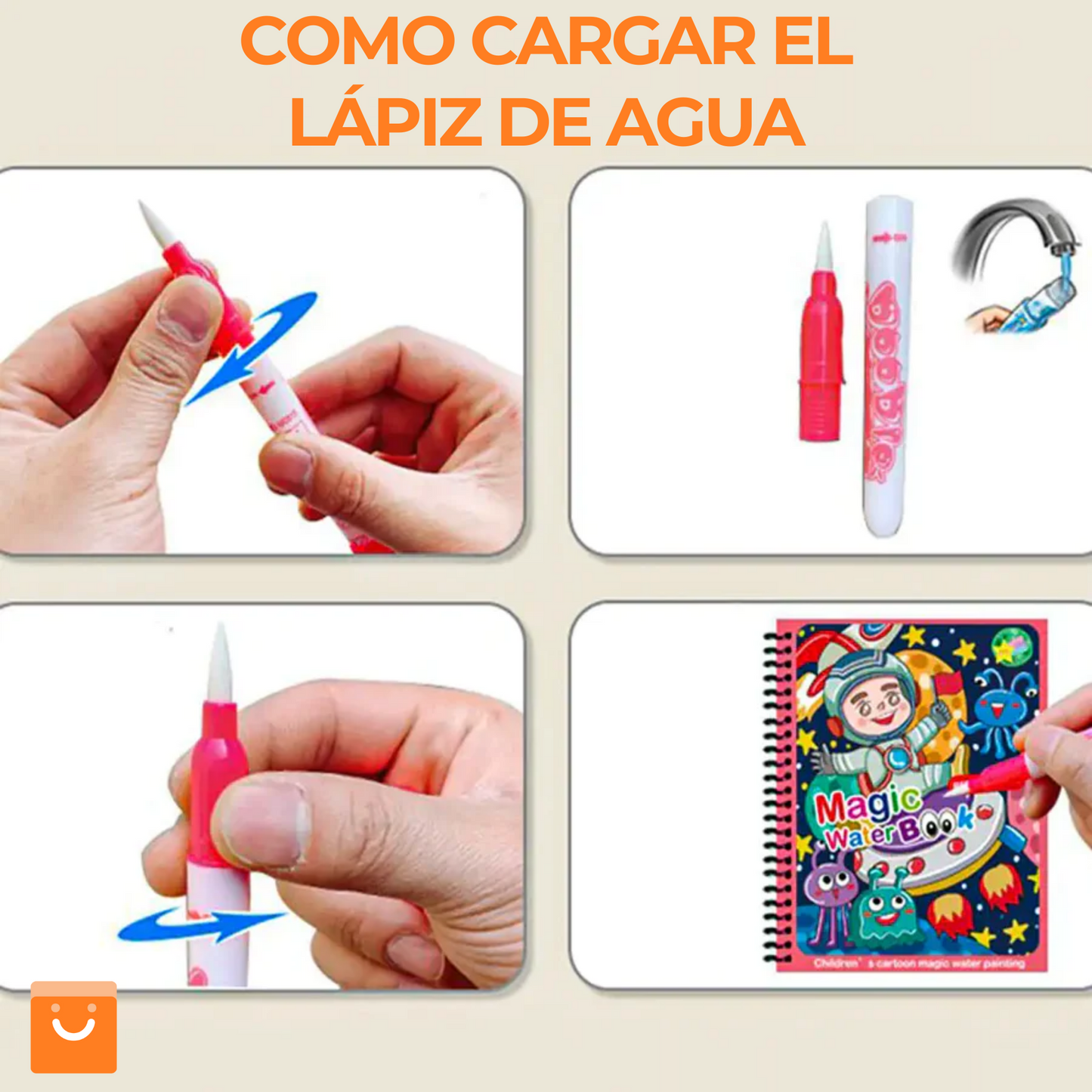 MagicWater™ - Libro reutilizable para niños, que se pinta con agua