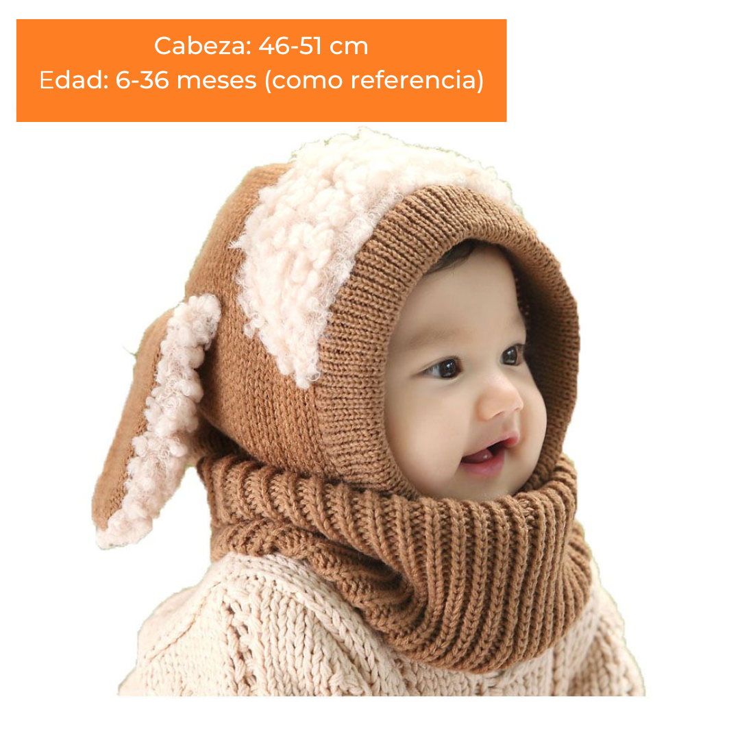 CozyCap™ - gorro capucha y bufanda de lana perfecto para tu bebé