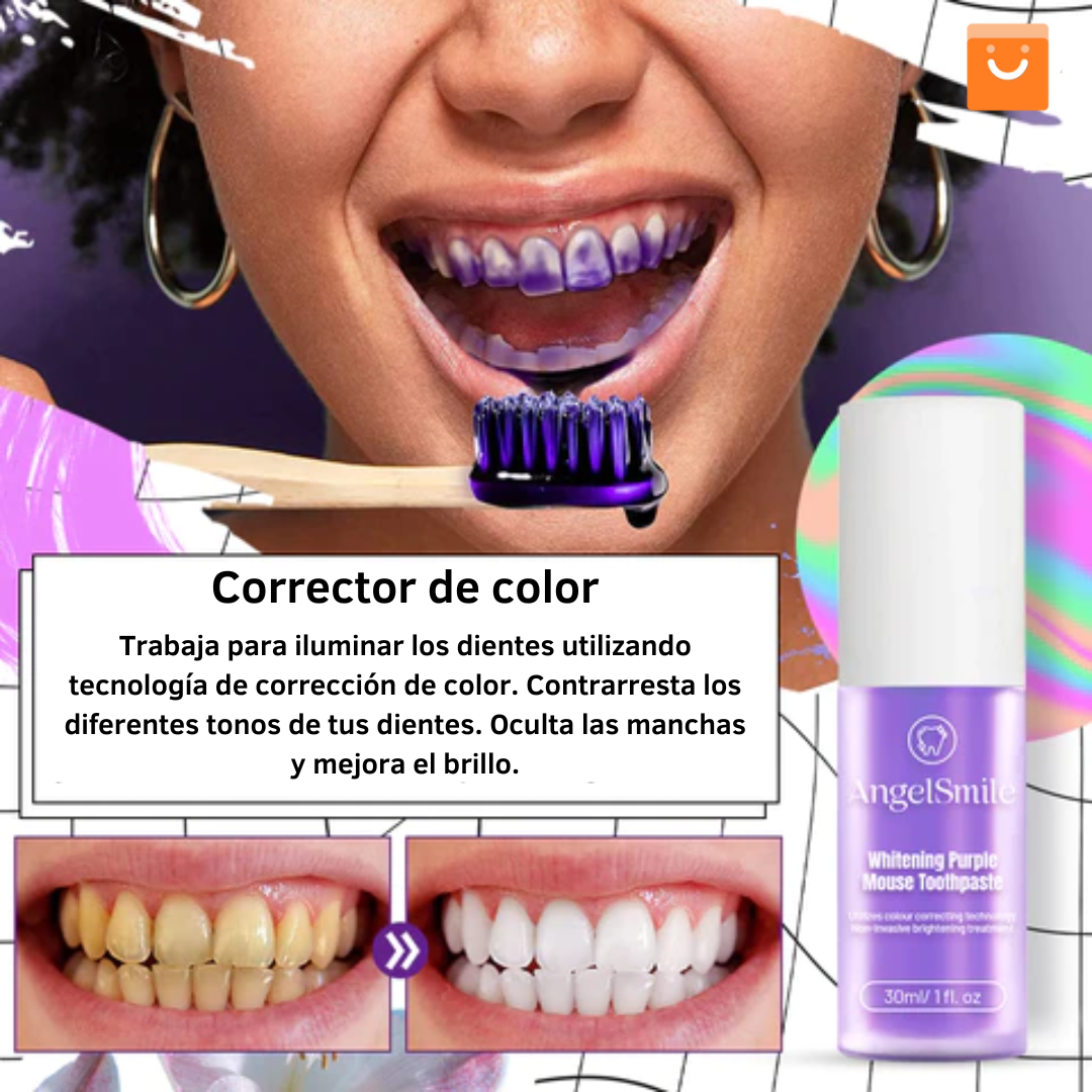 ⚡ Oferta Flash | AngelSmile™- Pasta de dientes en mousse morada blanqueadora