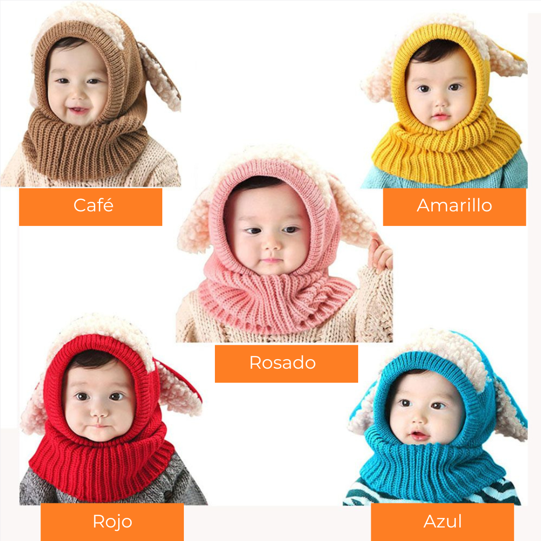 CozyCap™ - gorro capucha y bufanda de lana perfecto para tu bebé