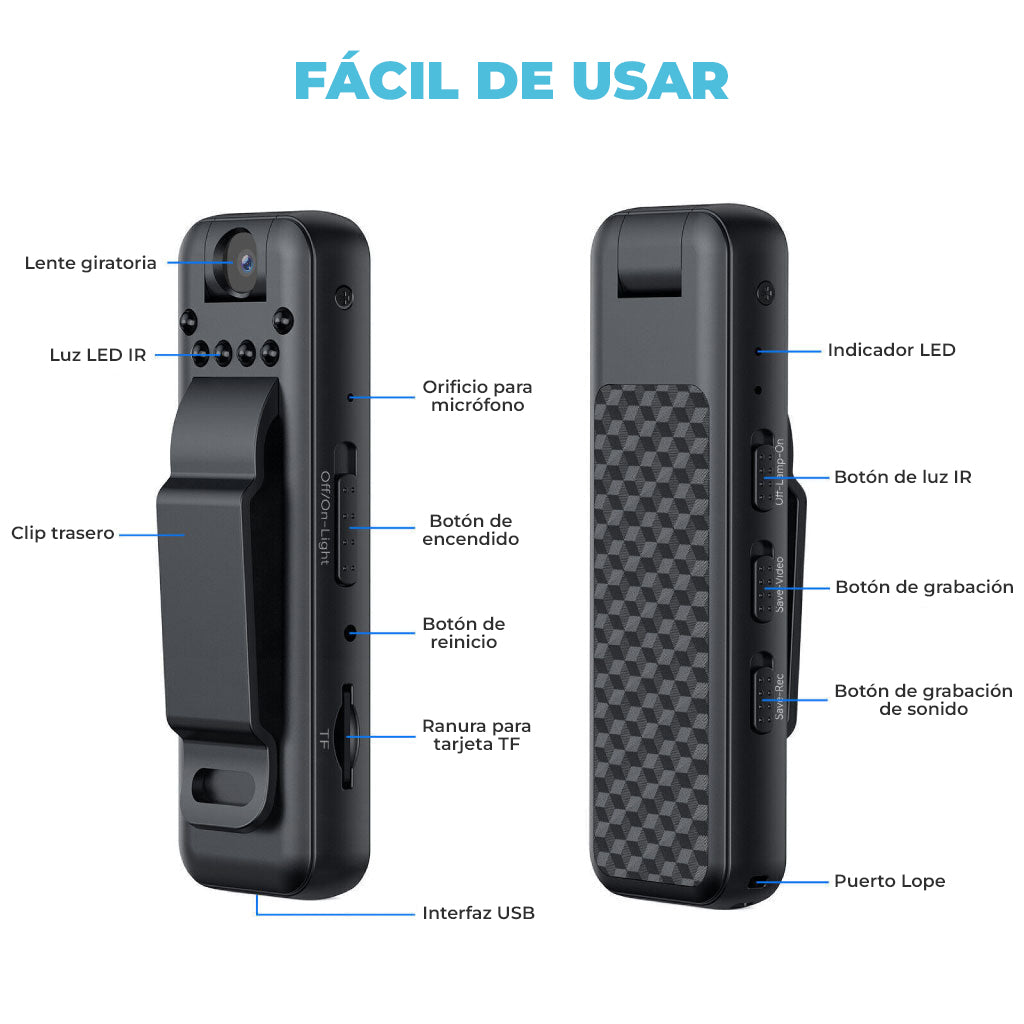 TotalCapture™ - Mini camara HD con visión nocturna