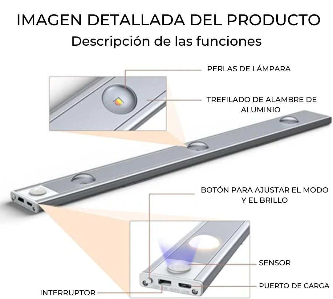 LUMAX™ - Luz LED multifoco con sensor de movimiento