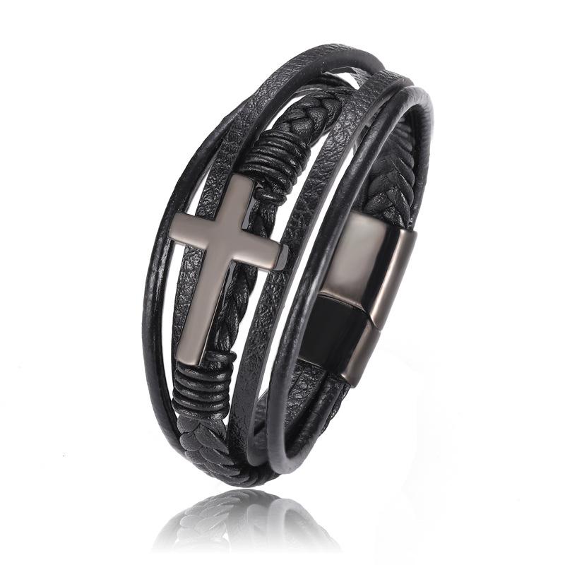 Faithbracelets - Pulseras cristianas de cuero y acero inoxidable
