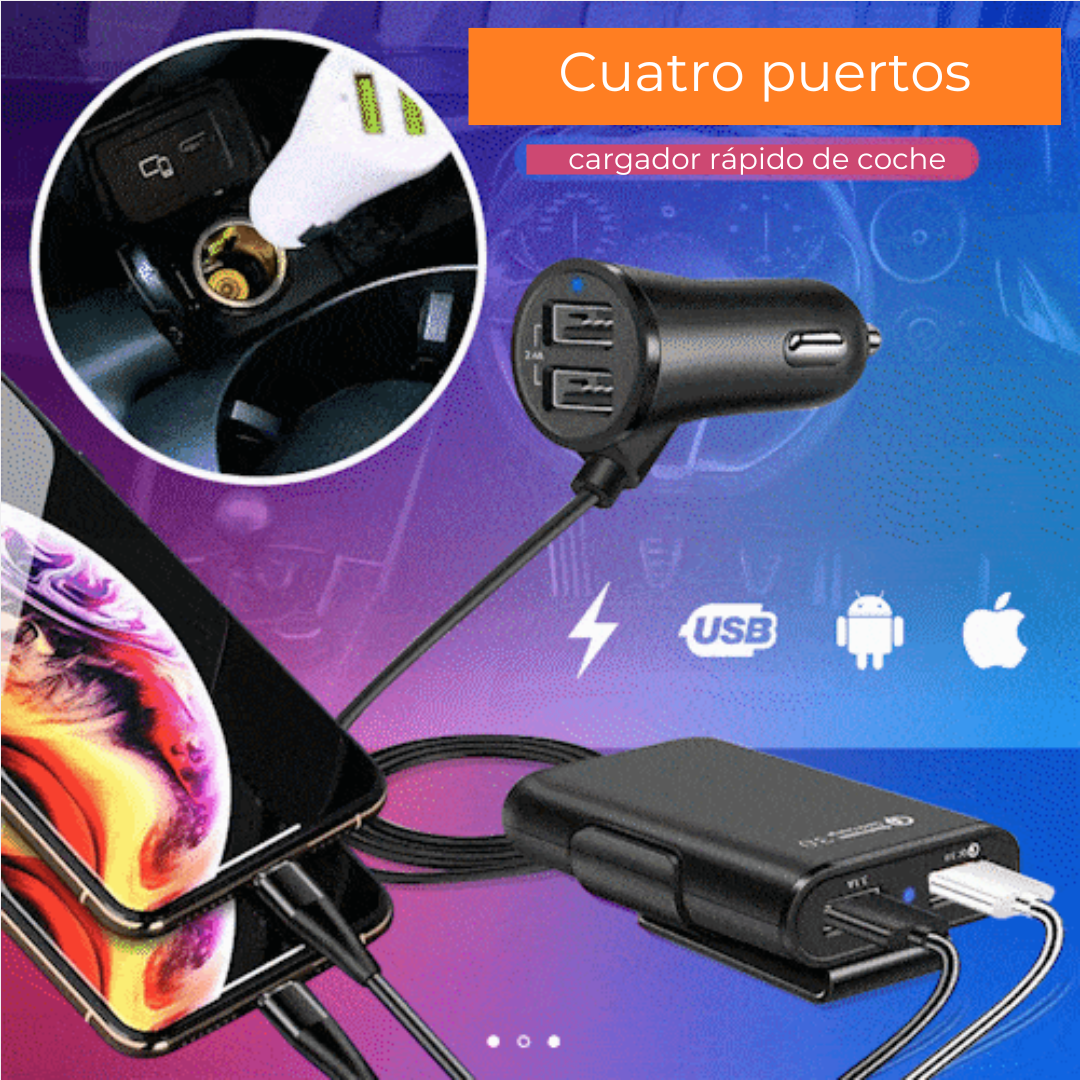 FastCharge™ - Cargador rápido para automóvil de 4 puertos