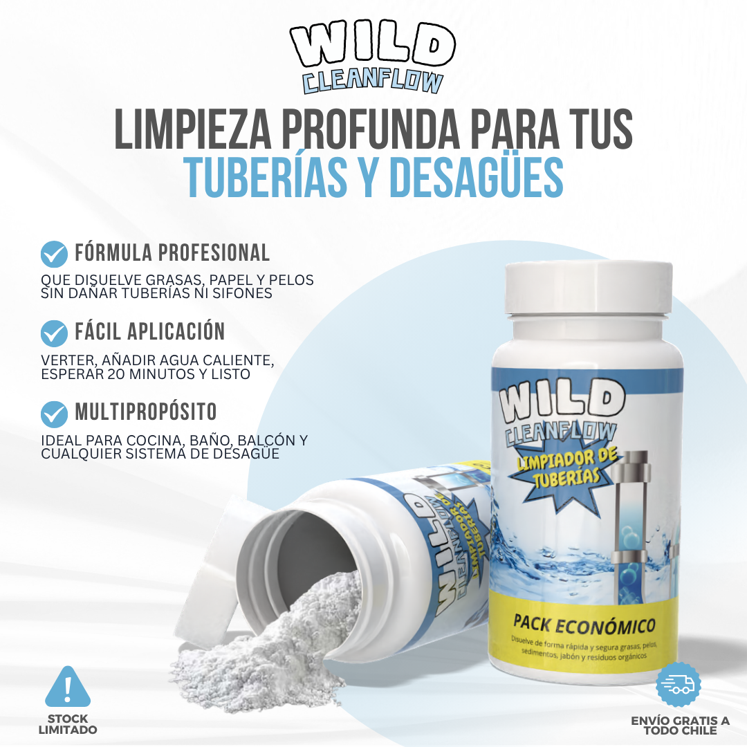 Wild Cleanflow™ - Desatasca sin esfuerzo. Limpia desde la raíz