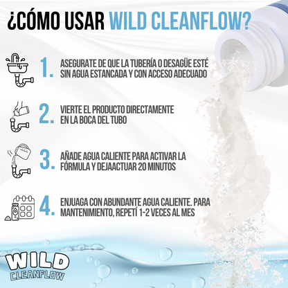 Wild Cleanflow™ - Desatasca sin esfuerzo. Limpia desde la raíz