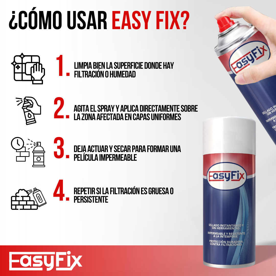 EASYFIX™ - Rocía, sella y olvídate de las filtraciones