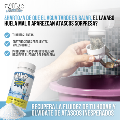 Wild Cleanflow™ - Desatasca sin esfuerzo. Limpia desde la raíz