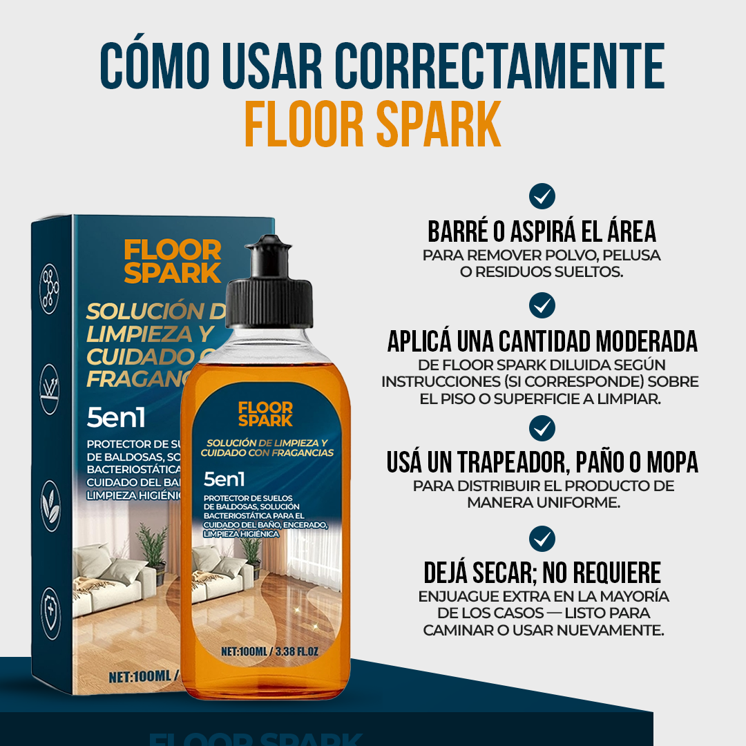 Floor Spark Pisos limpios, brillantes y protegidos—todo en un solo paso.