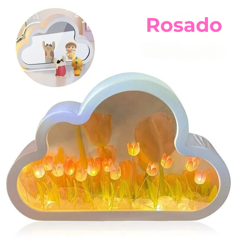 GLOWMIRROR™ - LAMPARA DE TULIPAN CON ESPEJO DE NUBE