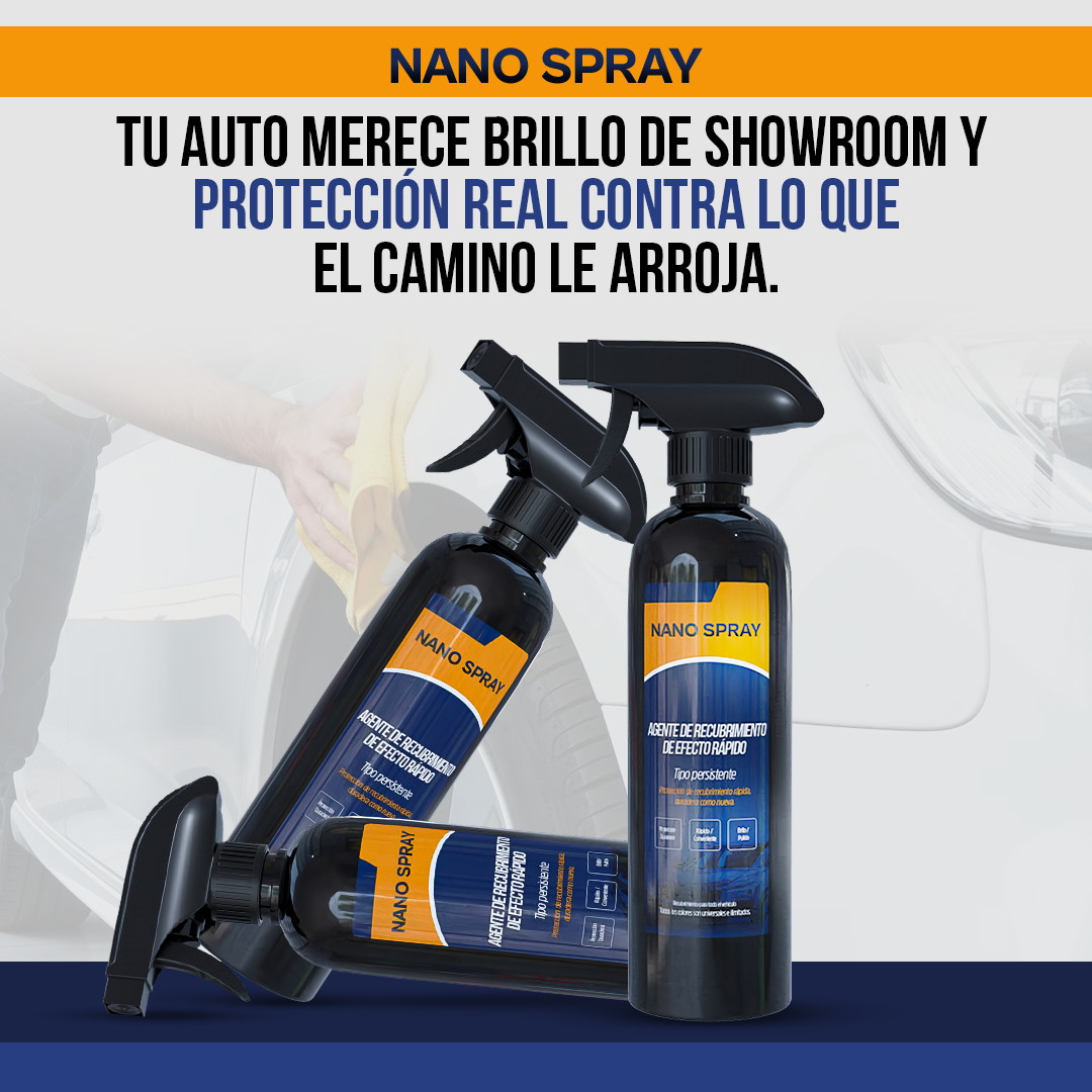 Nano Spray™ - Brillo espejo en minutos, protección por meses.