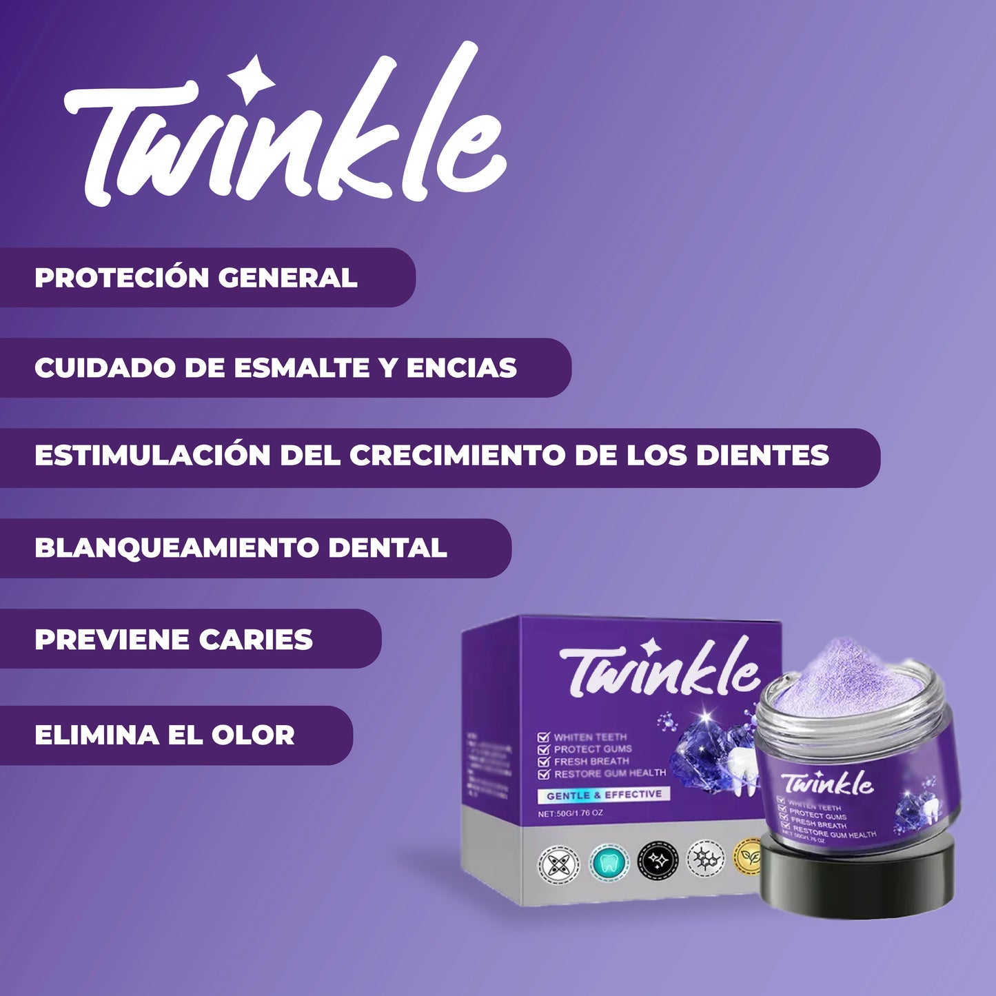 Twinkle™- Polvo restaurador de dientes