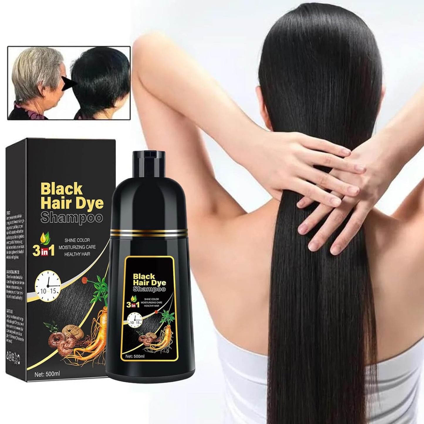 HairTint 3-in-1™ - CHAMPÚ-TINTE NATURAL PARA EL CABELLO - PROMOCION