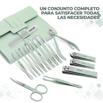 PremiumSteel™ - Set de 16 piezas para el cuidado de uñas