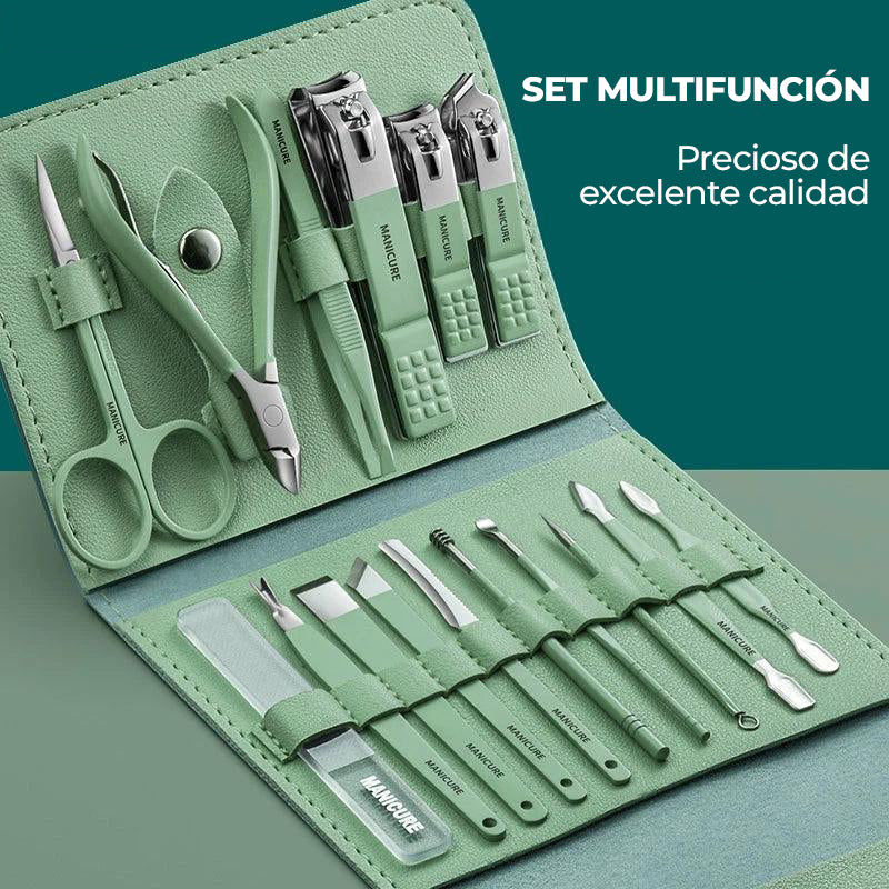 PremiumSteel™ - Set de 16 piezas para el cuidado de uñas