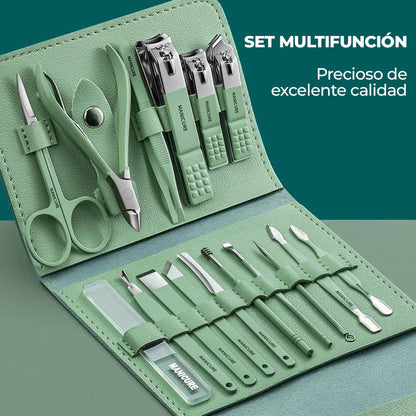 PremiumSteel™ - Set de 16 piezas para el cuidado de uñas