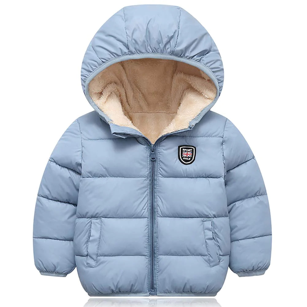 Chaqueta con capucha cálida y gruesa para niños y niñas
