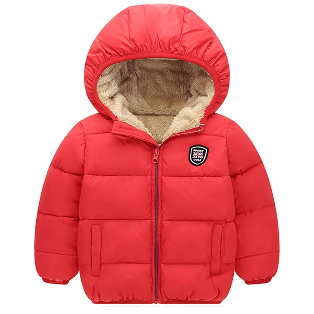 Chaqueta con capucha cálida y gruesa para niños y niñas